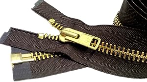 YKK 36" Extra Heavy Duty Jacket Zipper YKK #10 Brass Separating ~Brown (1 Zipper/pack)