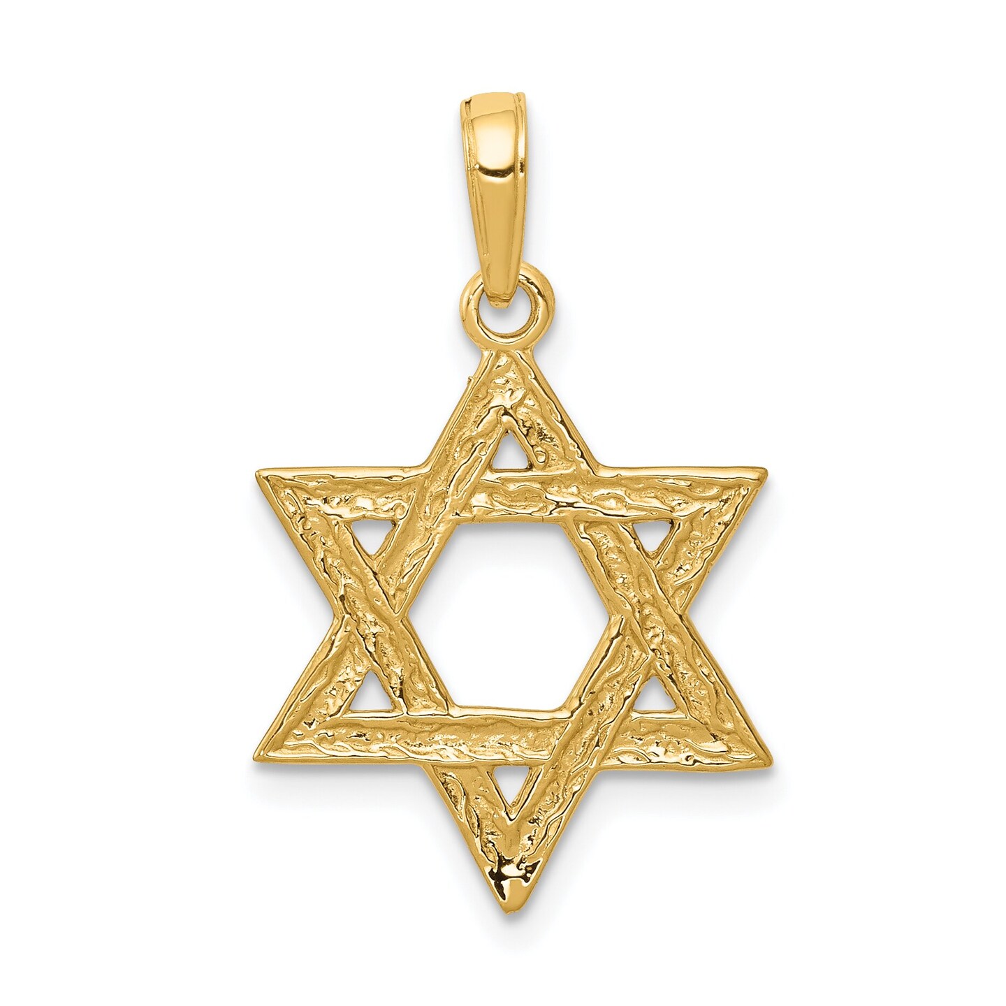 14K Gold Star Of David Pendant Charm Jewelry 27 x 18 mm