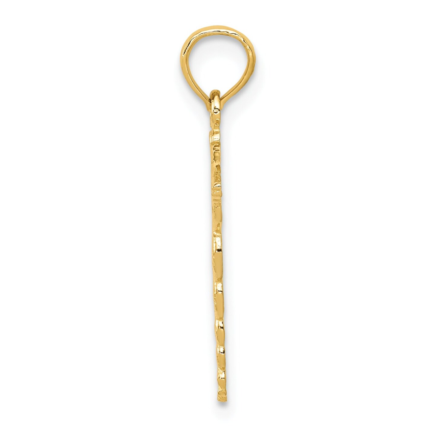 14K Gold Polished Caduceus Pendant Jewelry FindingKing 23.9mm x 13mm