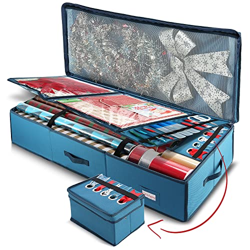 Hearth & Harbor Wrapping Paper Storage Organizer Container - Christmas  Wrapping Paper Rolls Storage, Under-Bed Storage Box for Holiday Storage &  Accessories - Gift Wrap Storage Organizer Box