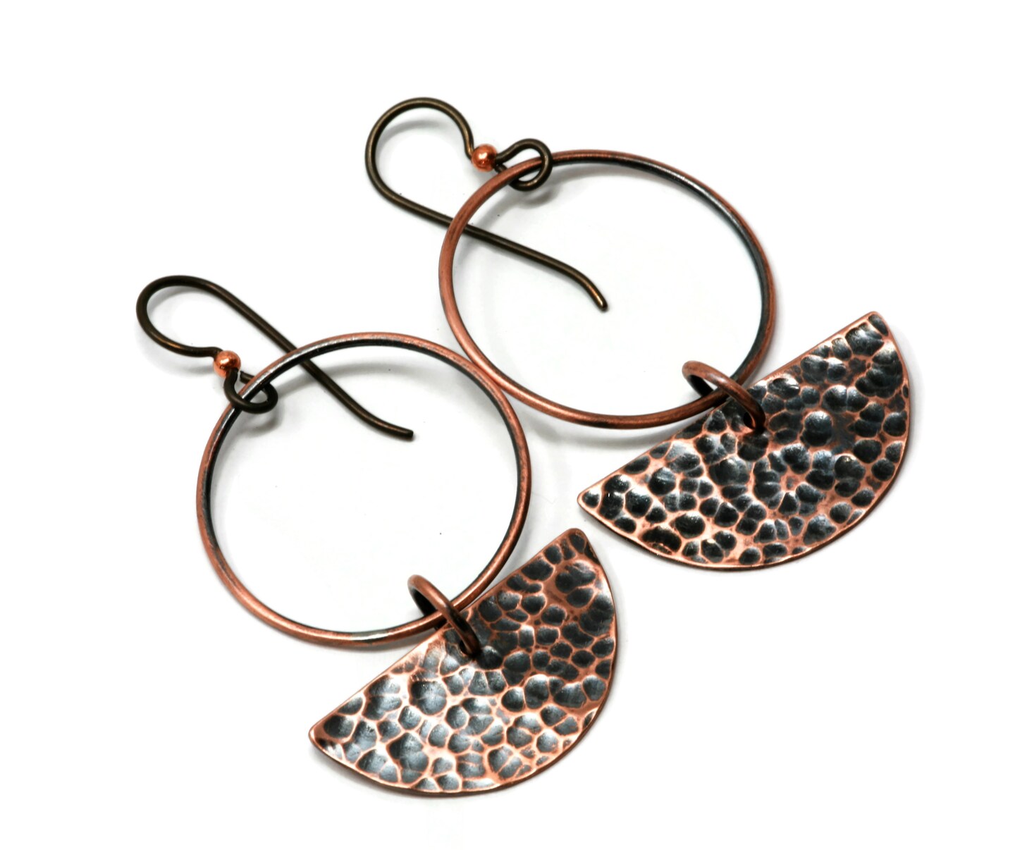 Hammered copper earrings – LB Designs