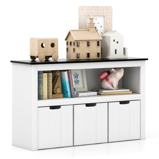 Kids Toy Storage Organizer with Blackboard Top-4-Drawer