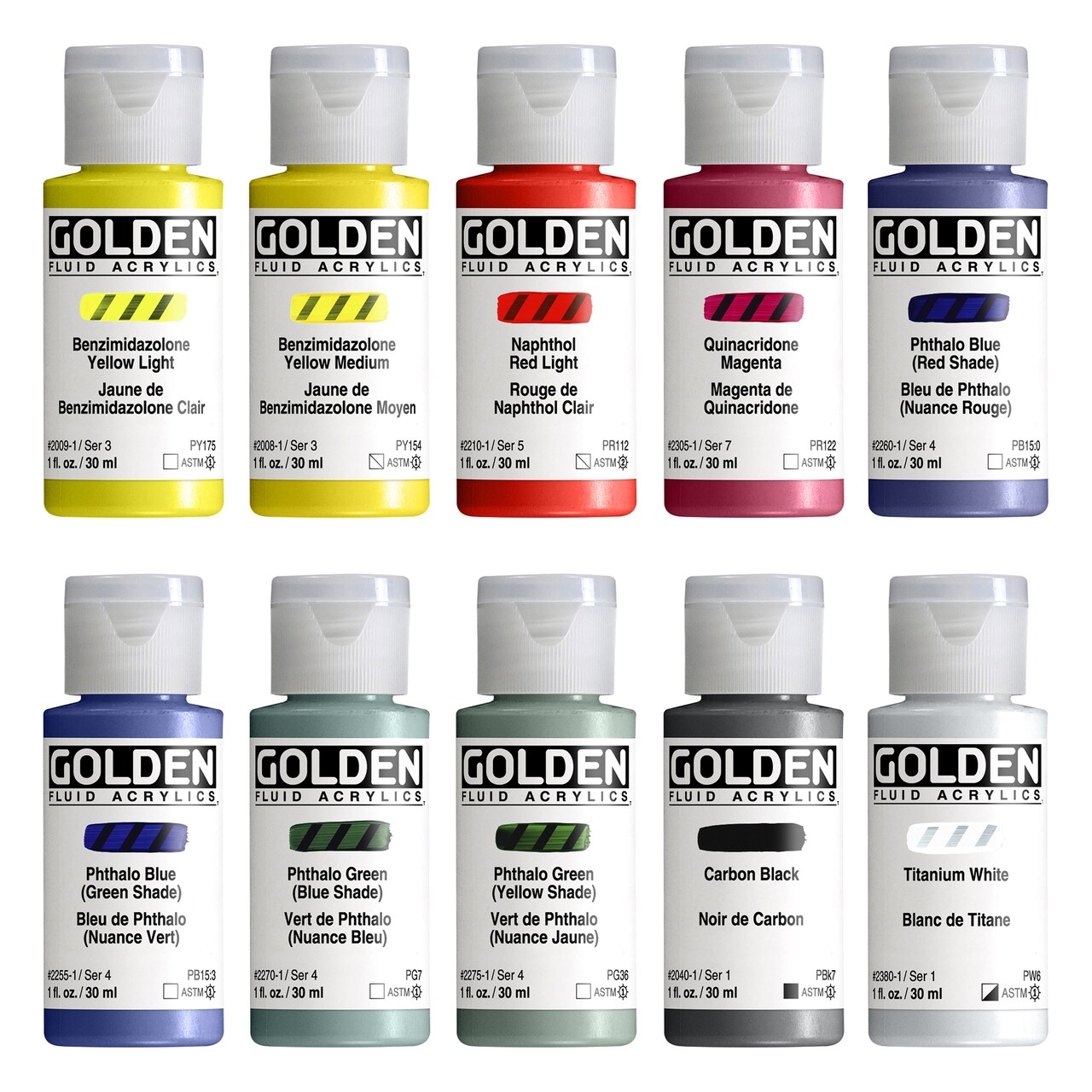 Golden Fluid Acrylic Set, 10-Color Fluid Mixing Set | Michaels