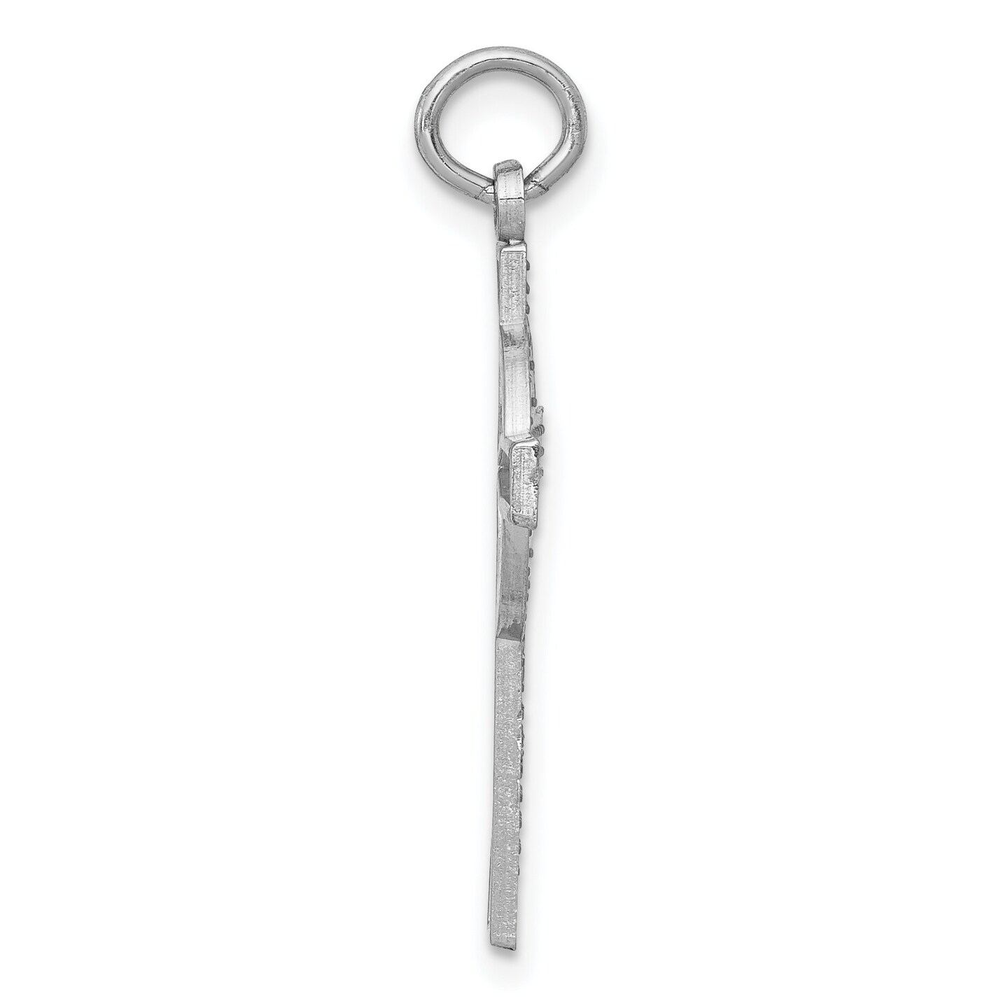 14K White Gold Celtic Cross Charm Pendant Religious Jewerly 31mm x 16mm