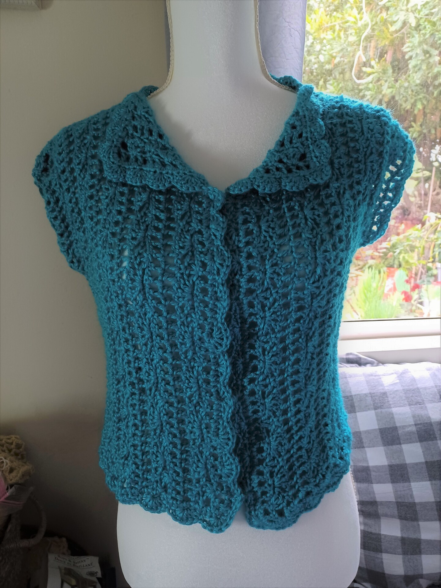 Handmade Turquoise Vintage Crochet Lace Cardigan MakerPlace by