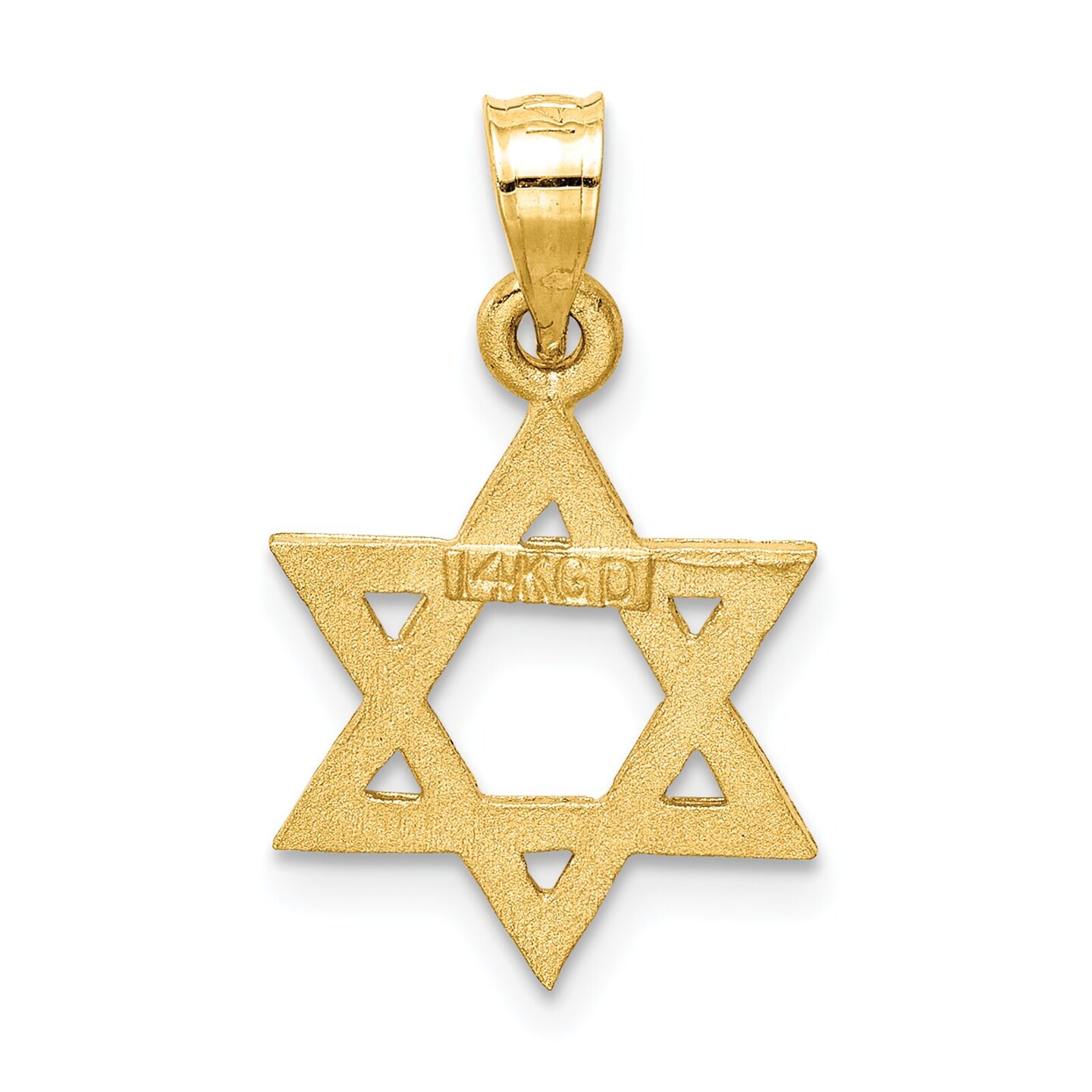 14K Yellow Gold Star of David Charm FindingKing Jewerly 21mm x 13mm
