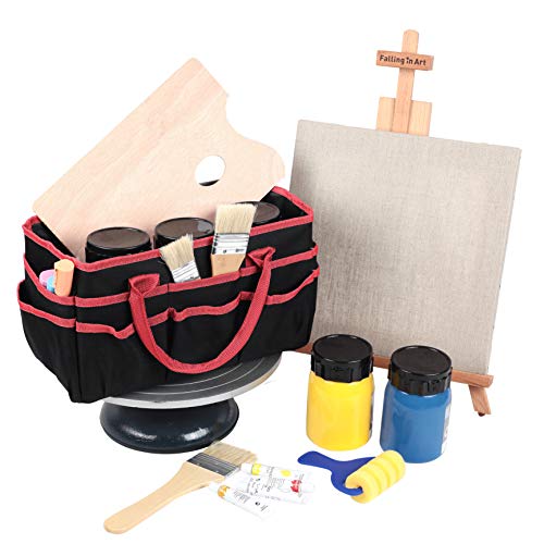 Craft and Art Organizer Tote Bag - Red Nylon Fabric Art Caddy with Pockets - for Art, Craft, Sewing, Medical, and Office Supplies Storage
