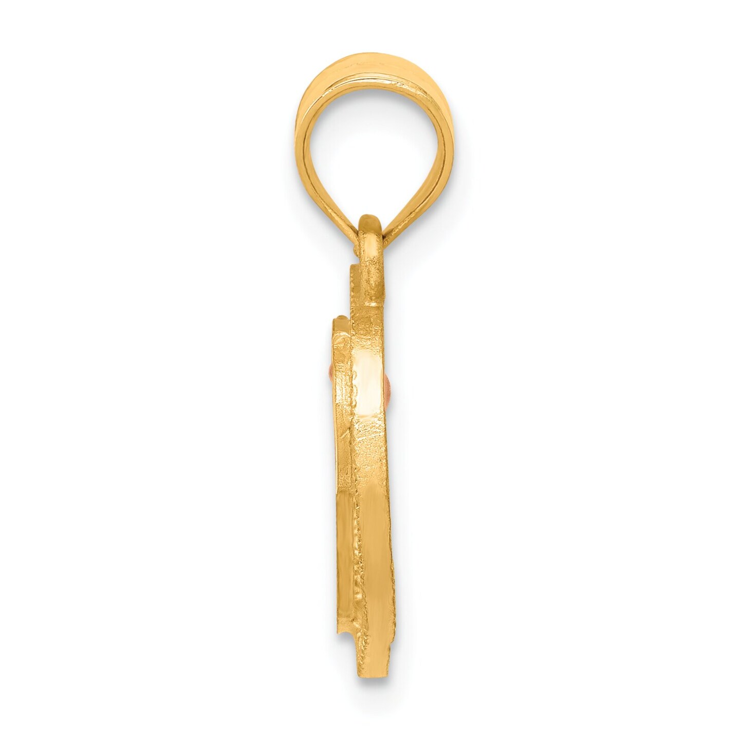 14K Two Tone Gold Initial Letter P Heart Charm Jewelry 22mm x 16mm