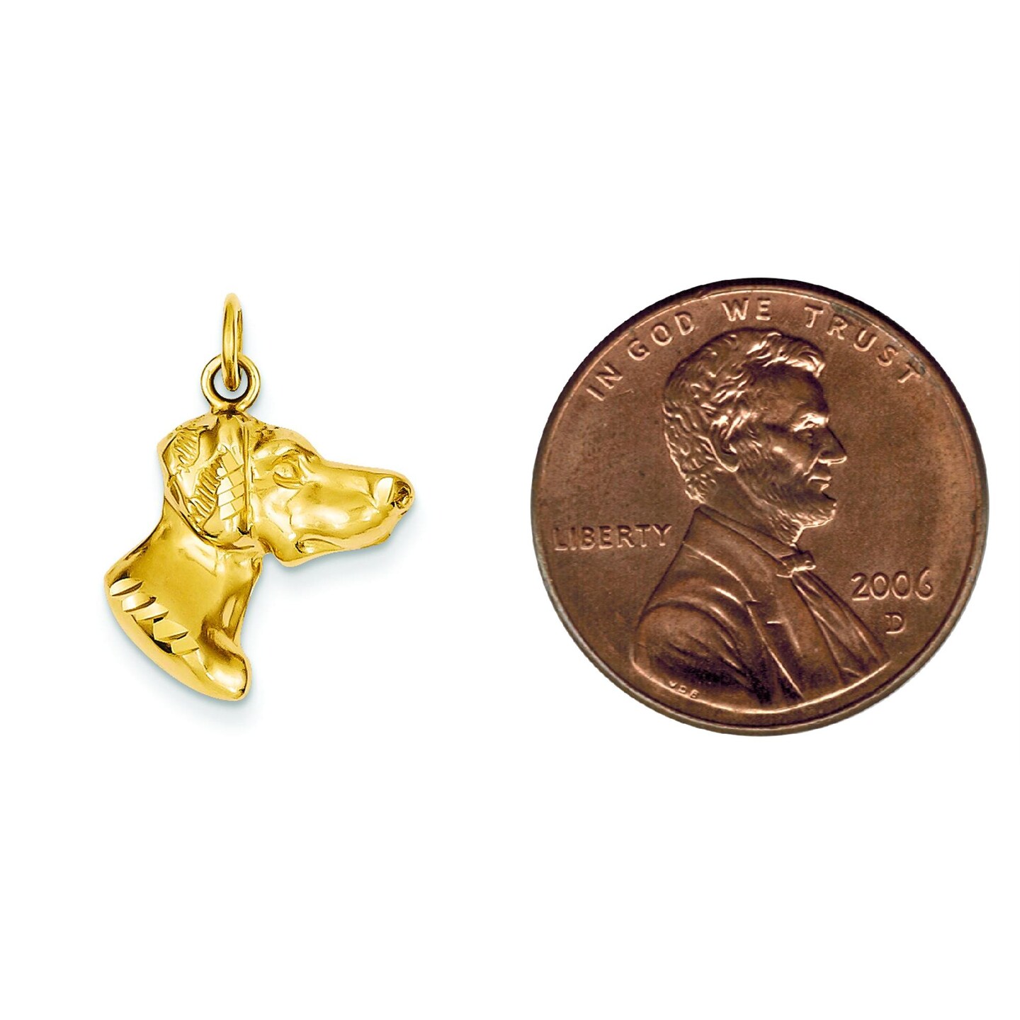 14K Gold Dog Charm Jewelry FindingKing 24mm x 17mm