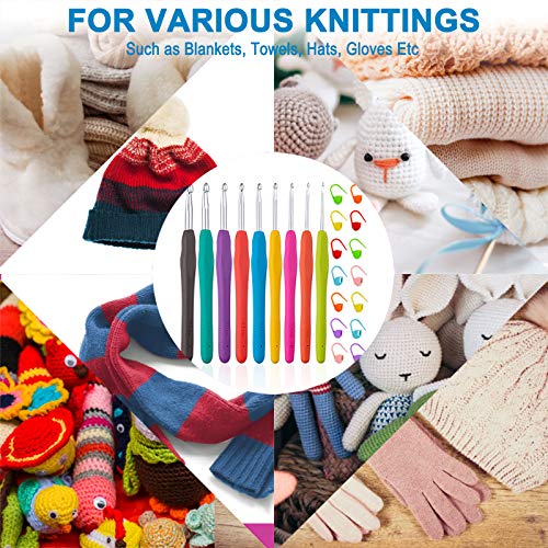 Ommi Ergonomic Handle Crochet Hooks | Wood Base Metal Crochet Hook | Handcrafted 7inch Crochet Hook | Knitting Needle, Craft Yarn Weave | Best Gift!