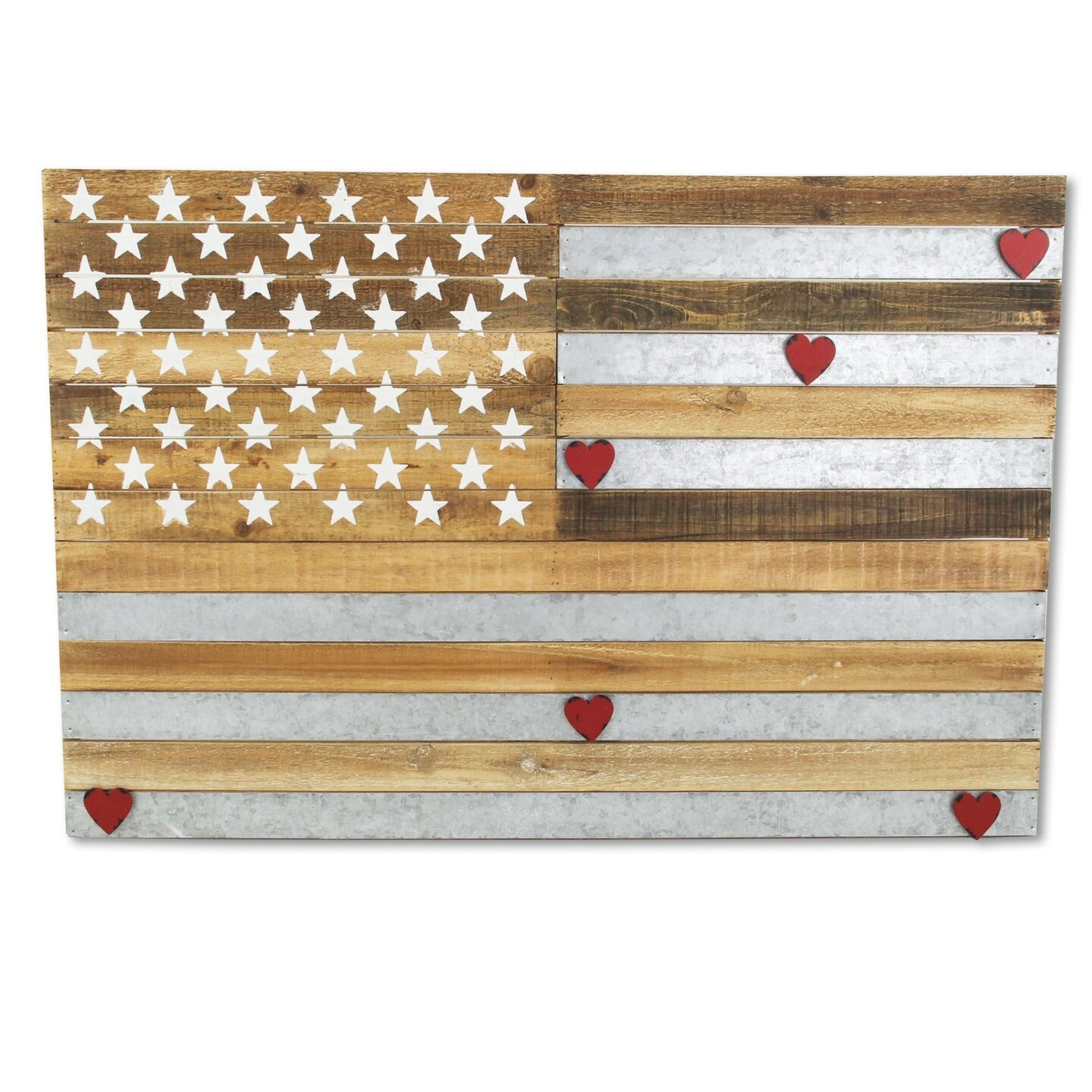 Contemporary Home Living 36&#x22; Brown and Silver US Flag Bulletin Boards Wall Decor