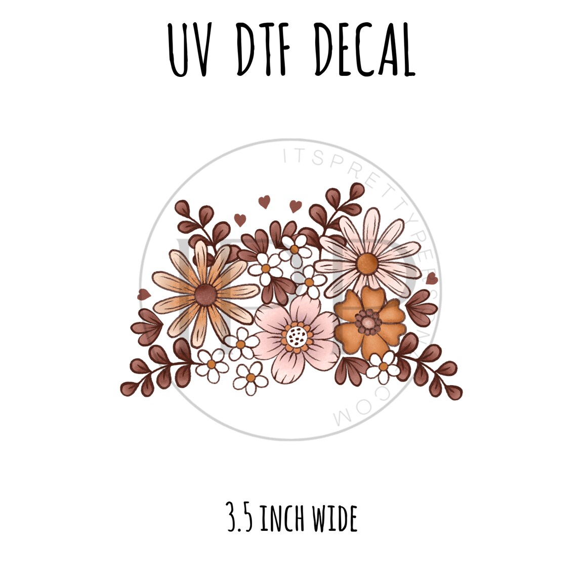 #15-Fall Floral  (Vinyl Match #76)- 3.5 inch wide UV DTF decal