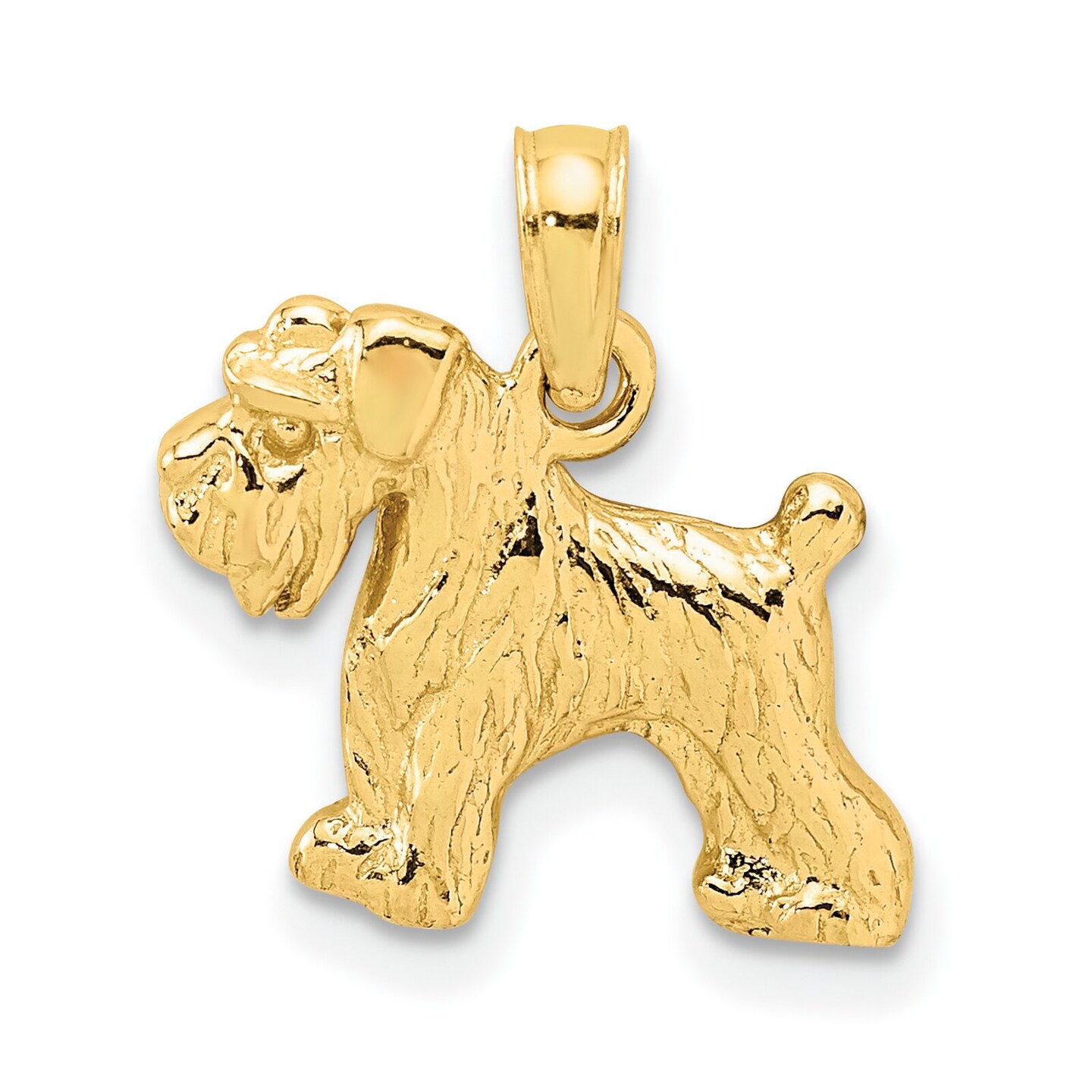 14K Gold Schnauzer Dog Charm German Doggy Pendant Jewerly 17mm x 15mm