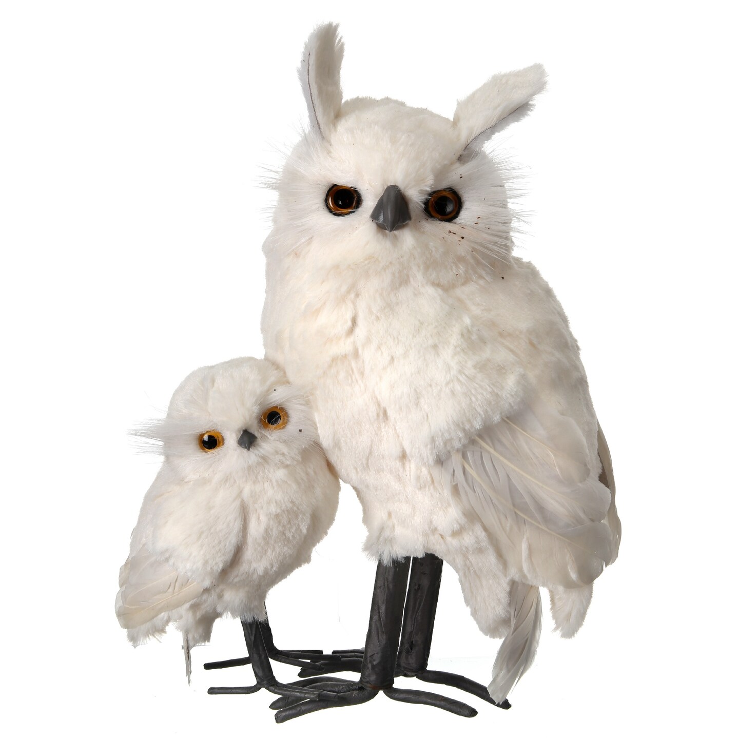 Contemporary Home Living 11.5" Snow Owl and Baby Christmas Plush Figure