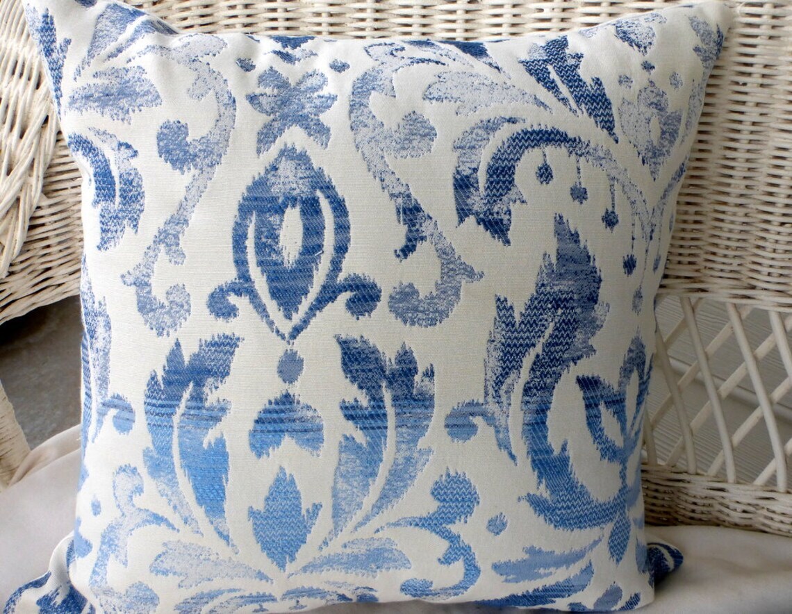Ikat Tapestry Pillow Covers, Blue and white Richloom fabric, designer  pillow covers MakerPlace by Michaels