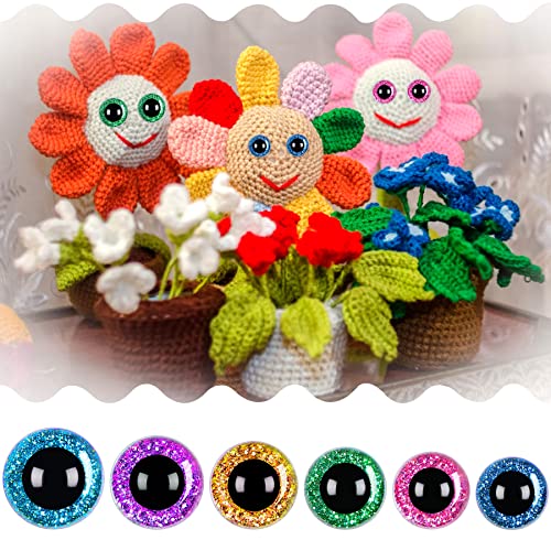 WILLBOND 56 Pcs 16-30 mm Large Safety Eyes Stuffed Animal Eyes Plastic  Craft Crochet Eyes for DIY of Puppet Bear Toy Doll Making, 6 Sizes (Red,  Green