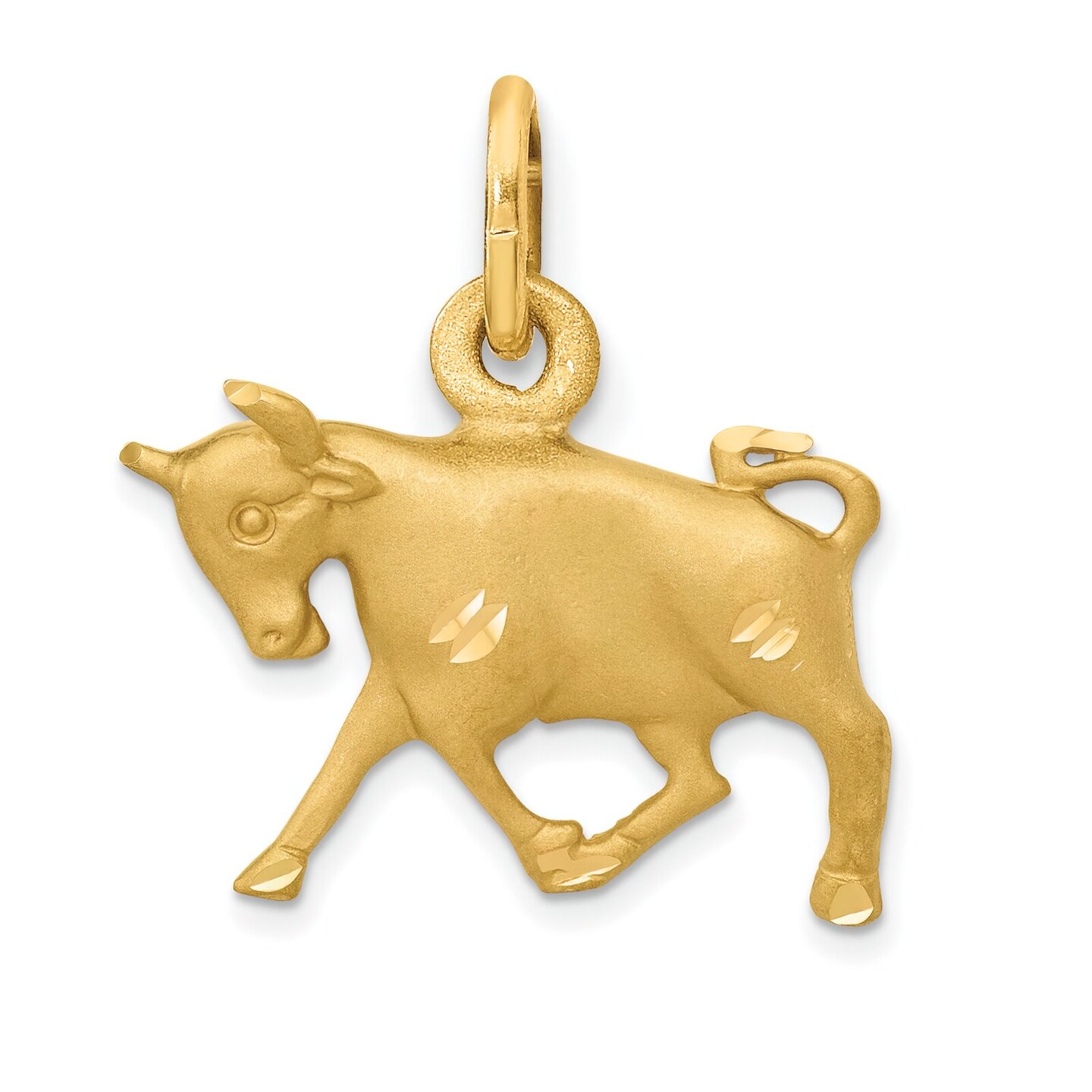 14K Gold Taurus Zodiac Charm Jewelry FindingKing 15mm x 14mm