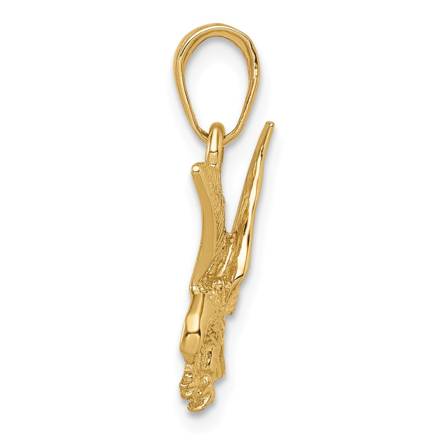 14K Yellow Gold Eagle Swooping Charm Bird Pendant Jewerly 19mm x 9mm