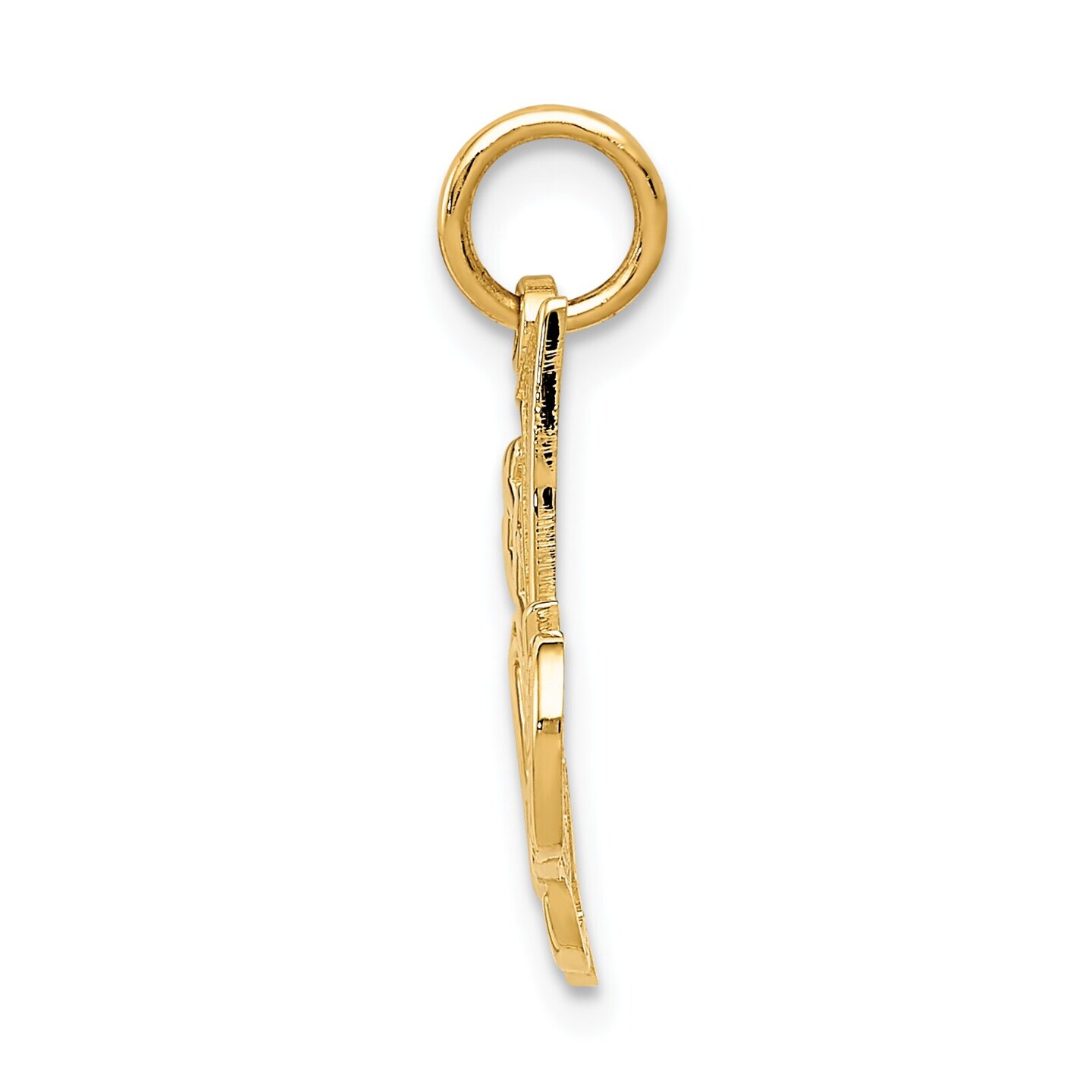 14K Yellow Gold #1 Daughter Charm Love Pendant Jewelry! 22mm x 23mm