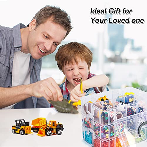 7 Layers Stackable Storage Container, 70 Adjustable Compartments (White) Perfect for Kids Toys, Art Crafts, Jewelry, Supplies, Mini Case & Letter Sticker Included