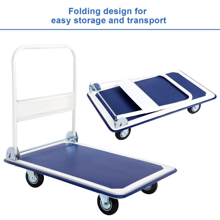 Folding Platform Cart Dolly Hand Truck with Flat Baseboard