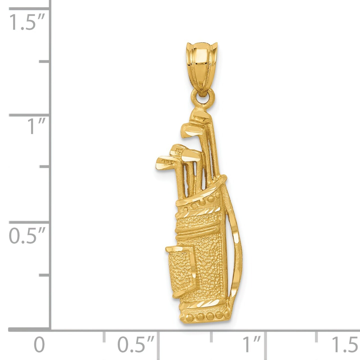 14K Gold Golf Bag Charm Jewelry FindingKing 33mm Long X 10mm Wide Approx.