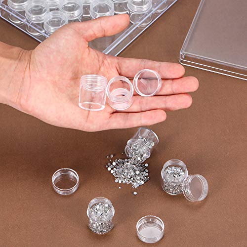 Clear Plastic Bead Storage Containers Set Jars Diamond Painting Accessory  Box Transparent Bottles with Lid for DIY Diamond Nail Small Items 