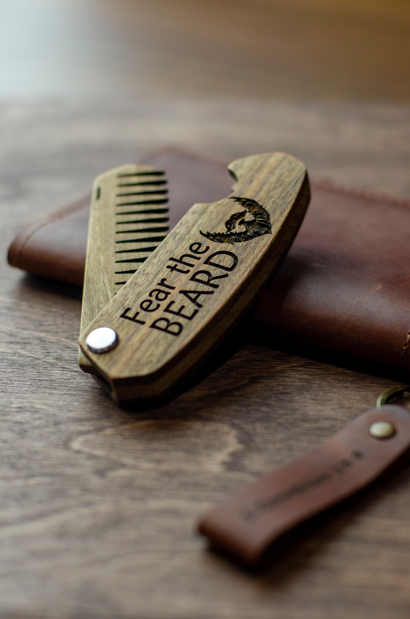 Wooden Beard Comb, Christmas Gift for Men, Personalized Groomsmen Gifts