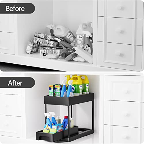 Huggiecart Under Sink Organizers and Storage, 2 Tier kitchen