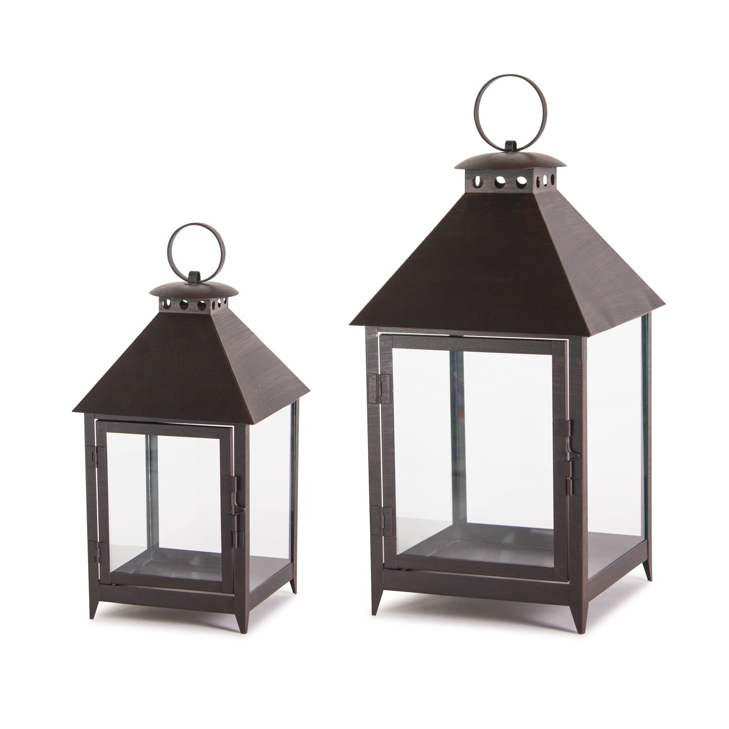 Melrose Set of 2 Antique Candle Lanterns 16&#x22;