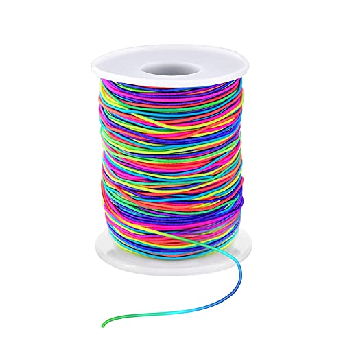  VGOODALL 2 Rolls of 1mm String Cord, 109 Yards Colorful Elastic  Cord Stretchy String and 87 Yards Rainbow Non-Elastic Bead Cord for  Bracelets, Necklace, Jewelry Making and Crafts