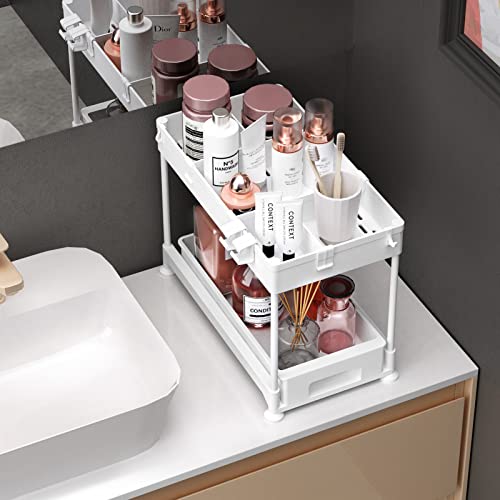 SPACEKEEPER 2-Tier Under Sink Organizer Under Bathroom Cabinet Multi-purpose