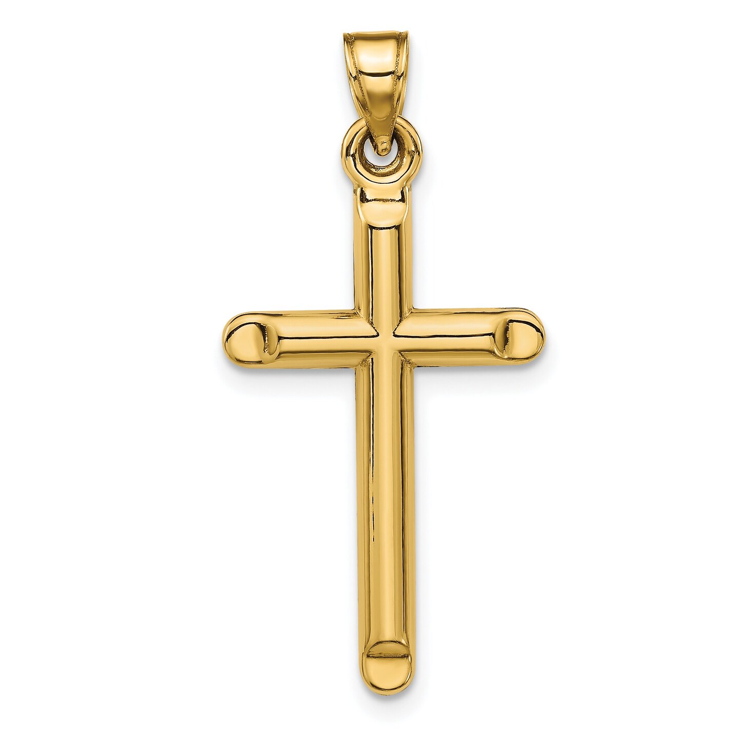 14K Yellow Gold Cross Pendant Charm Religious Jewelry 35 X 17mm
