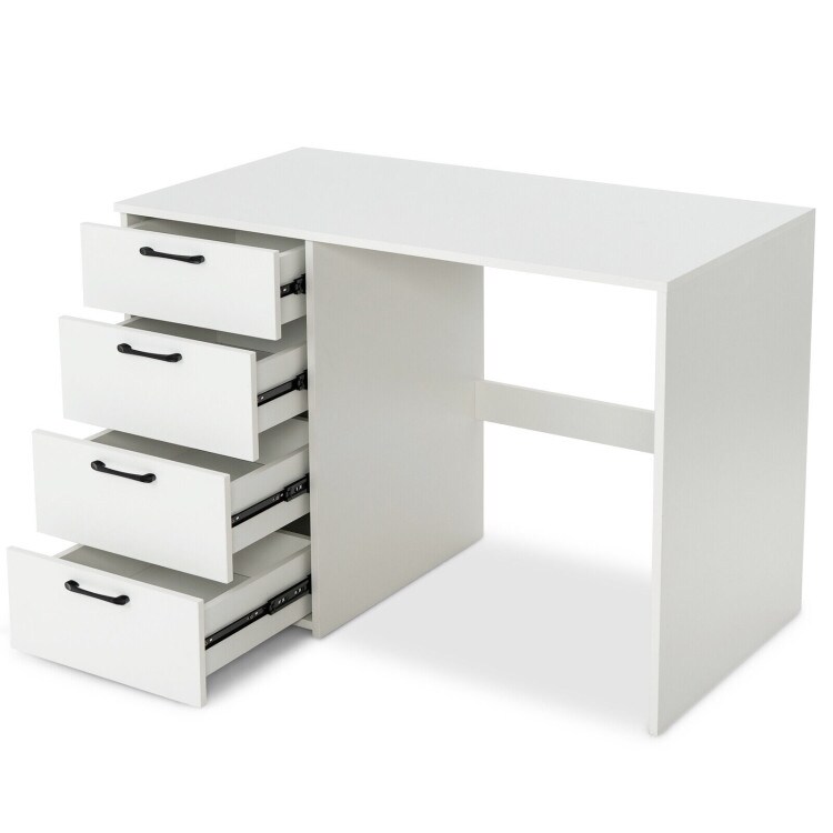 43.5 Inch Computer Desk with 4 Large Drawers-White