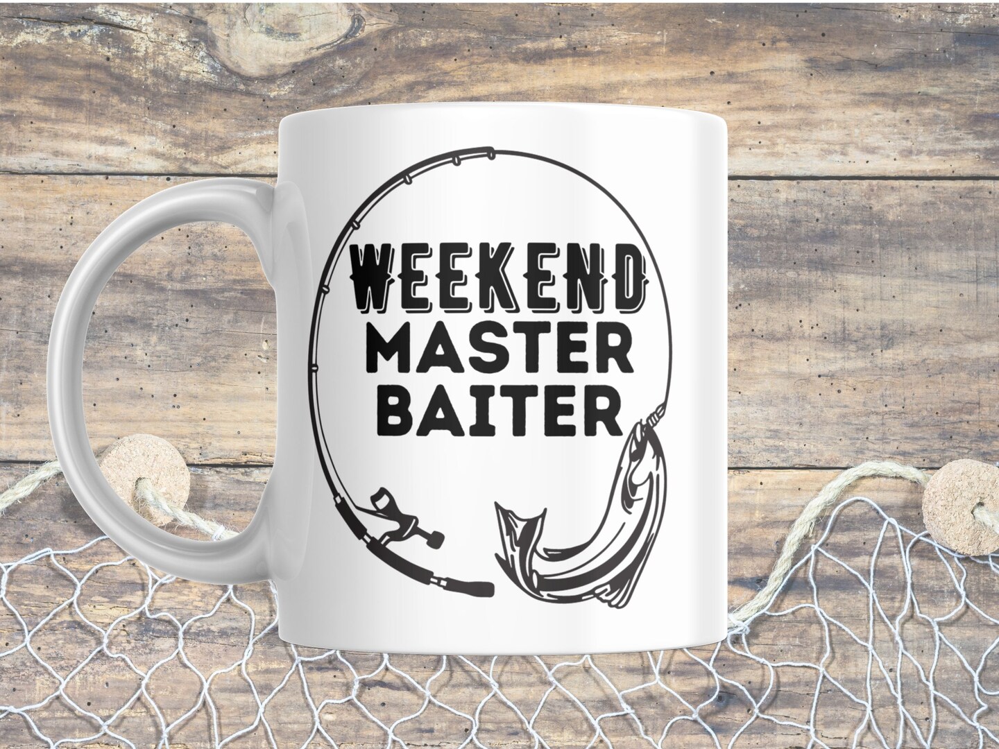 Fishing Gift- Father's Day - Novelty Mug - WEEKEND MASTER BAITER