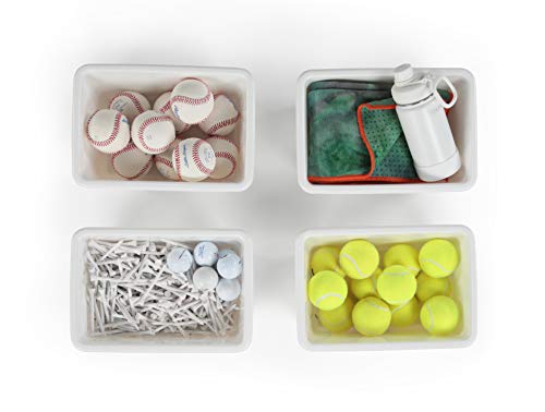 Humble Crew (White) Plastic Storage Bins, Small, Set of 4
