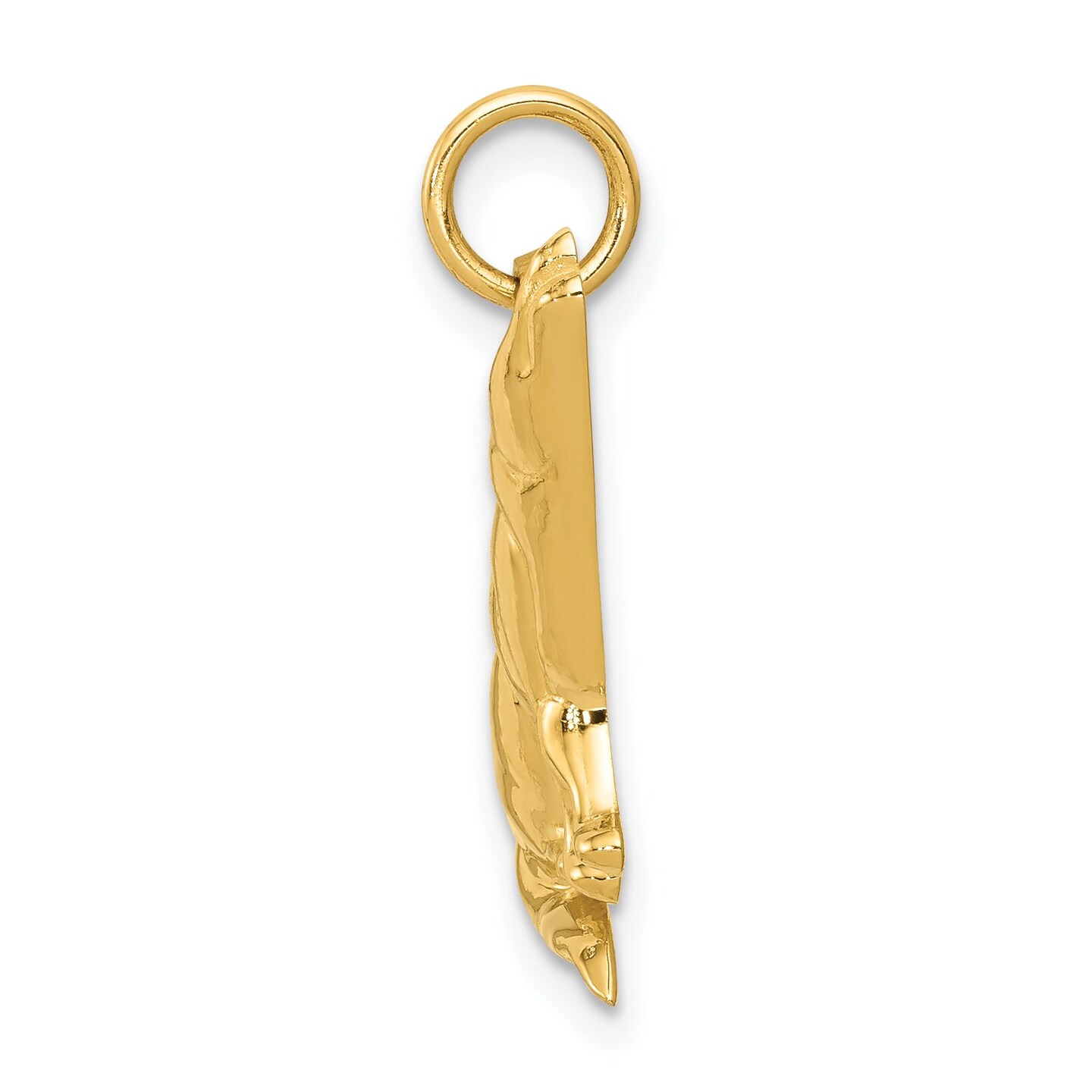 14K Gold Wolf Charm Pendant Jewelry 23 x 13 mm