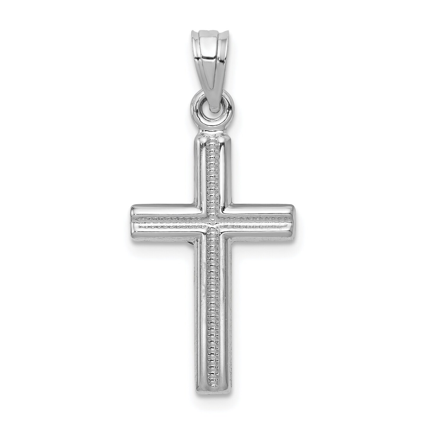 14K White Gold Crucifix Pendant Charm Religious Jewerly 30mm x 14mm