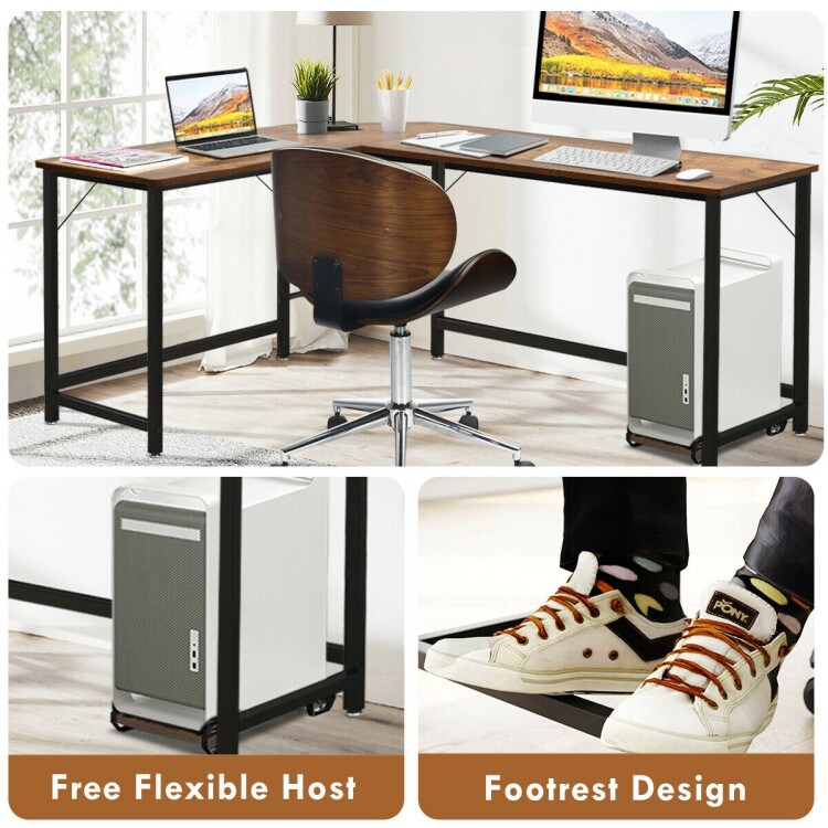 L Shaped Desk Corner Computer Desk PC Laptop Gaming Table Workstation