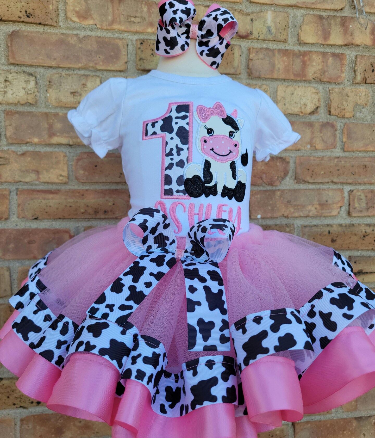 Pink Birthday Cow Tutu Outfit | Barn Birthday Farm Birthday Outfit ...