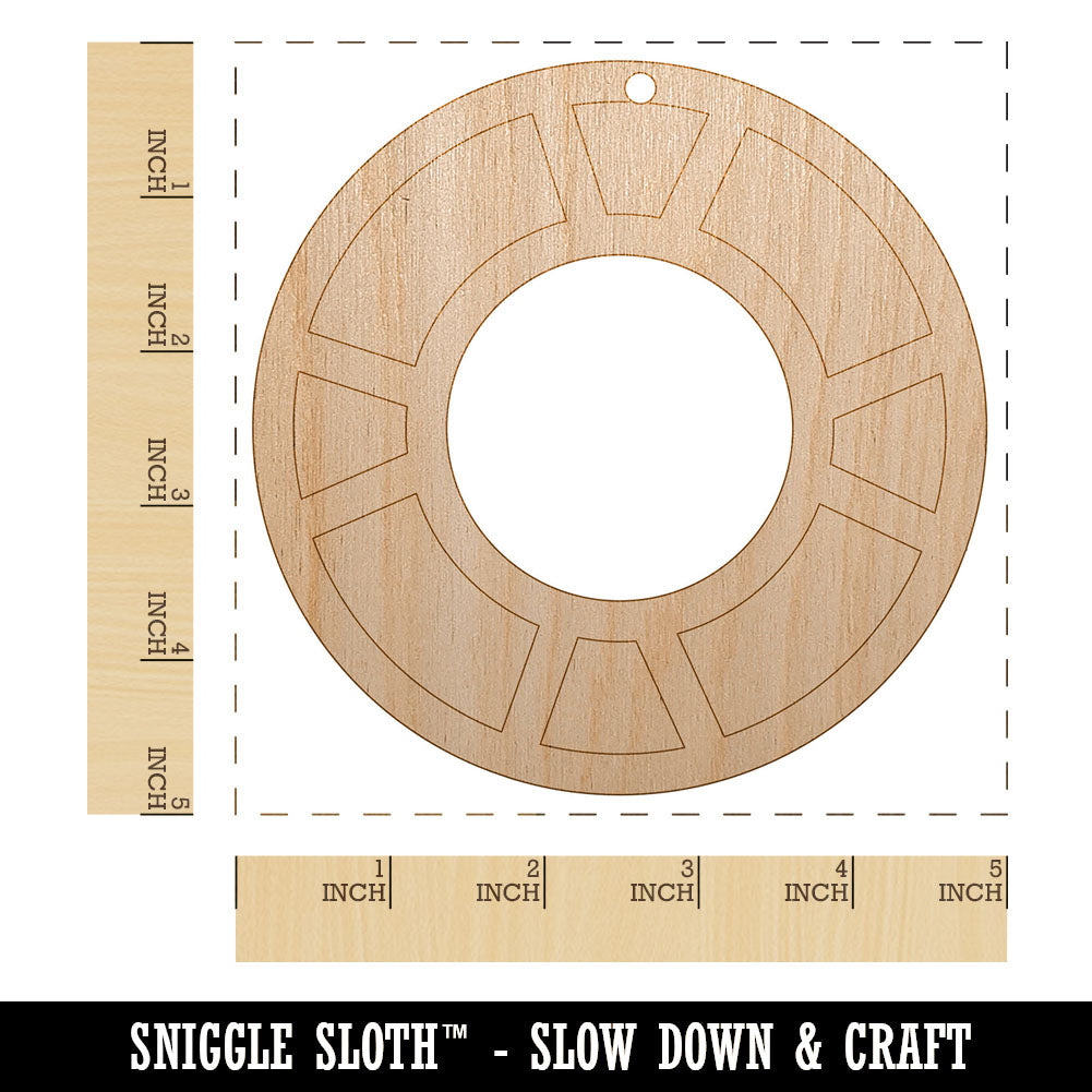 Life Preserver Summer Unfinished Craft Wood Holiday Christmas Tree DIY Pre-Drilled Ornament