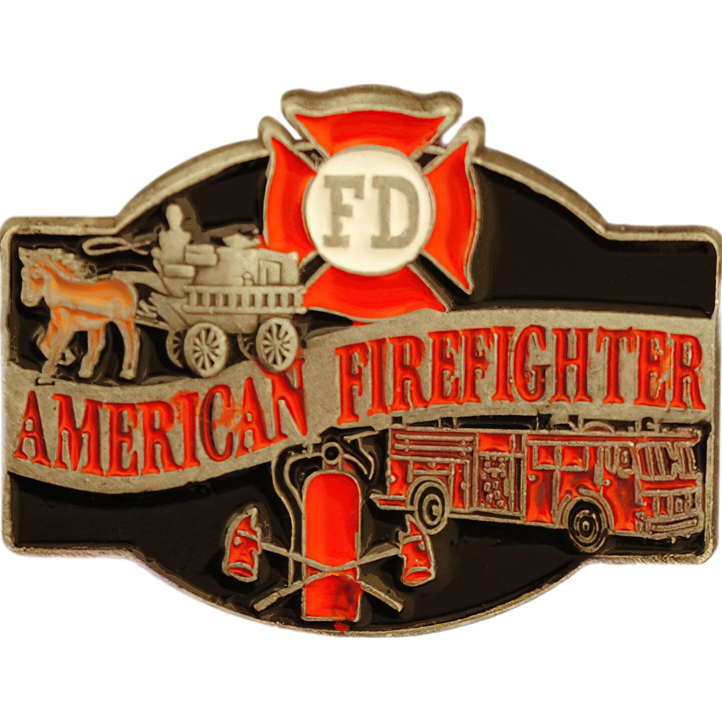 American Firefighter Pin Pewter 1&#x22;