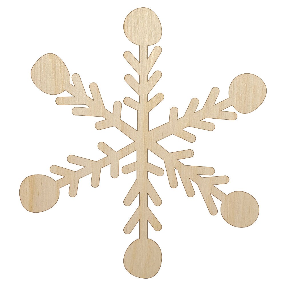 Snowflake Doodle Winter Unfinished Wood Shape Piece Cutout for DIY Craft Projects