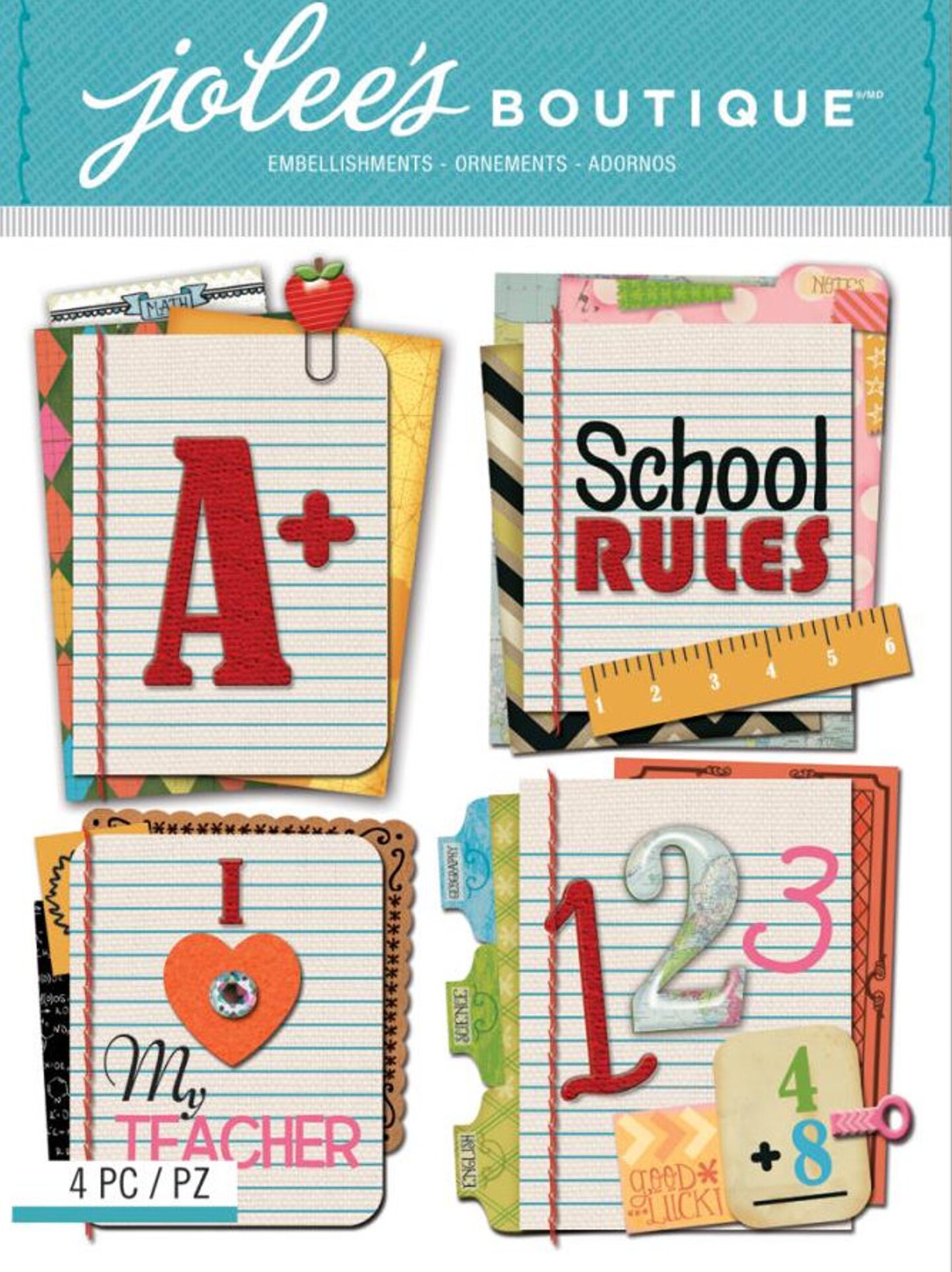 Jolee&#x27;s Boutique Stitched Notebook Paper Words Dimensional Stickers