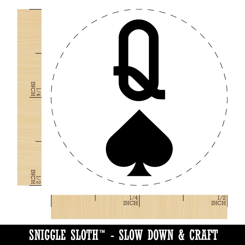 Queen of Spades Card Suit Self-Inking Rubber Stamp for Stamping Crafting Planners
