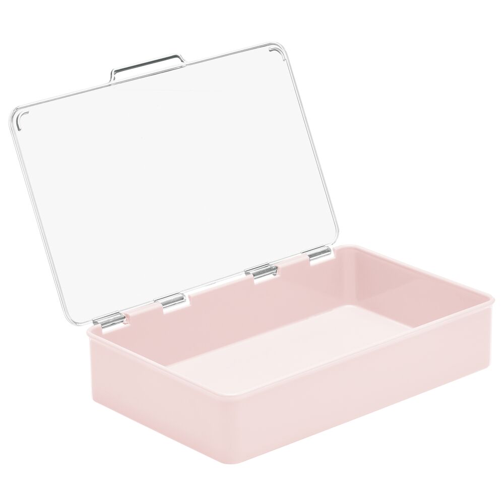 mDesign Plastic Stackable Household Storage Container with Lid