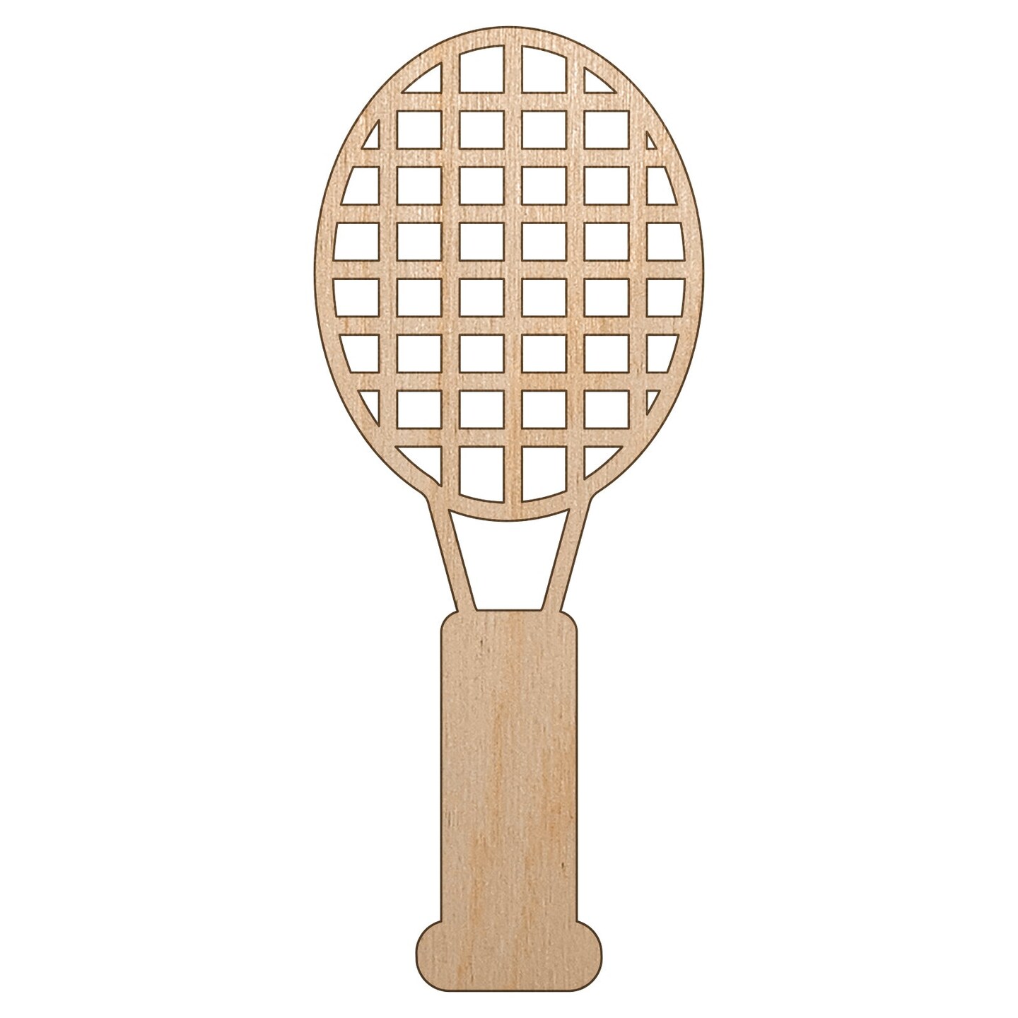 Tennis Racket Doodle Unfinished Wood Shape Piece Cutout for DIY Craft Projects
