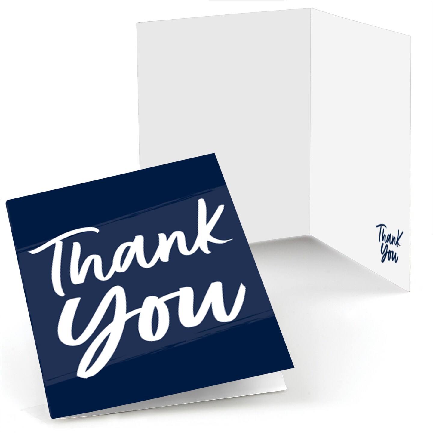Big Dot of Happiness Navy Blue Elegantly Simple - Guest Party Favors Thank You Cards (8 count)