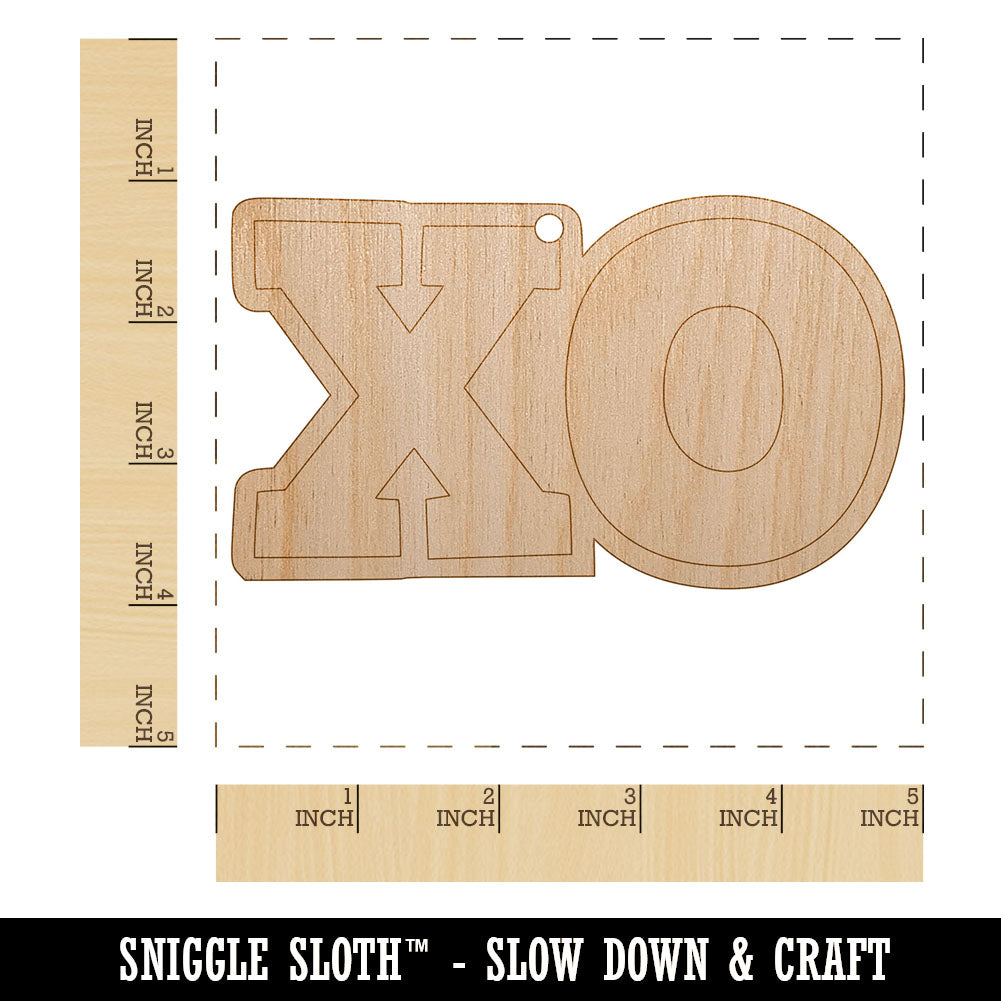 XO Hugs Kisses Unfinished Craft Wood Holiday Christmas Tree DIY Pre-Drilled Ornament