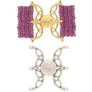 Volakas III, 8/0 Mag Clasp Antique Silver Plate, 1 piece